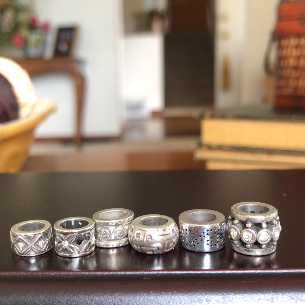 Set of 6 misc Brighton spacer bead charms